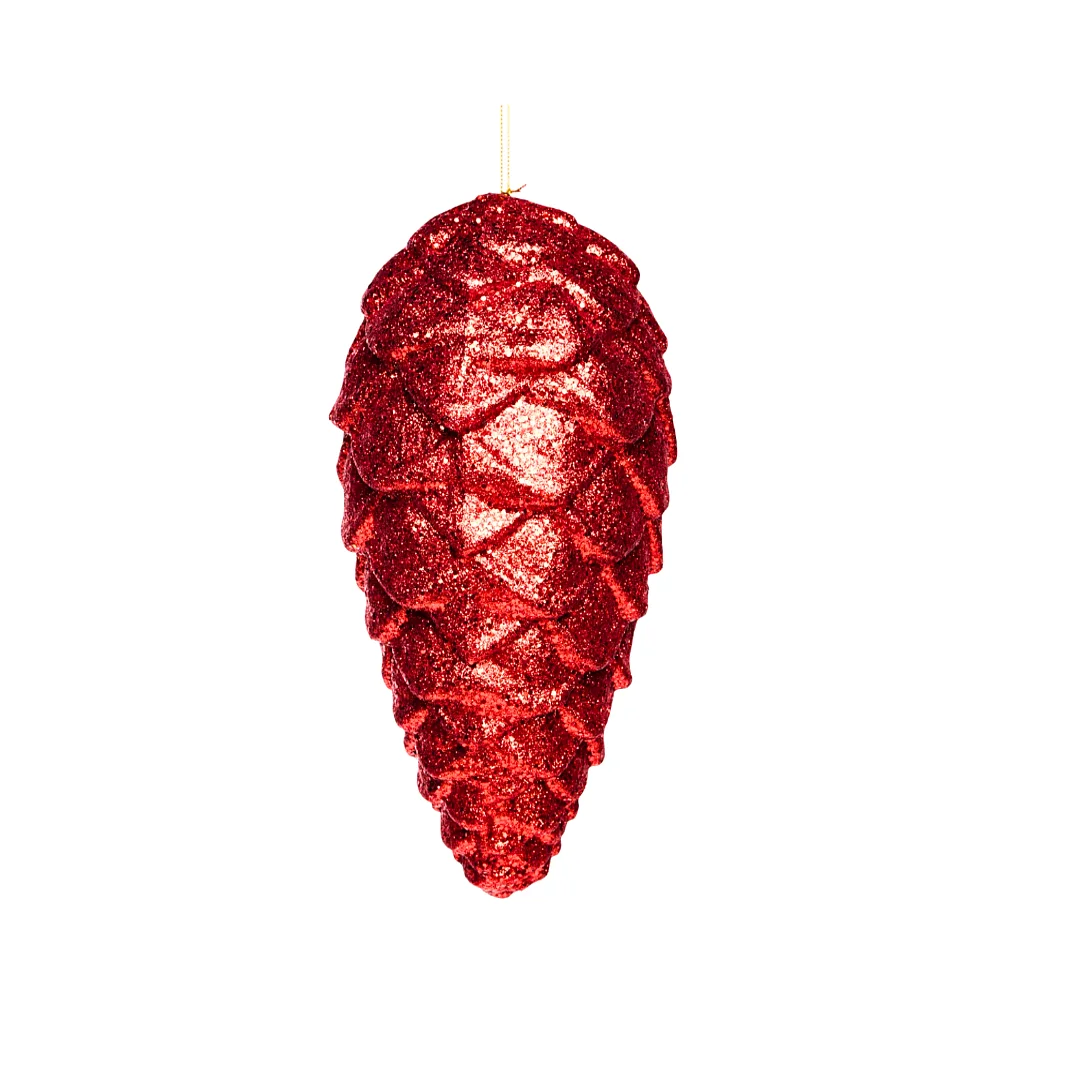 Adorno Colgante Piña Rojo 28Cm