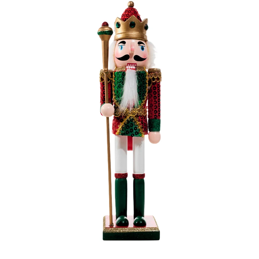 Cascanueces Rey Con Corona Y Centro Decotarivo 25Cm