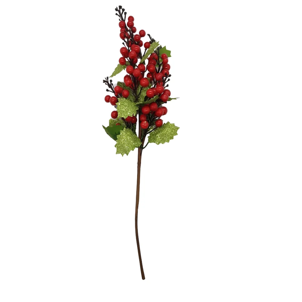 Follaje Navideño Con Cerezos Rojos