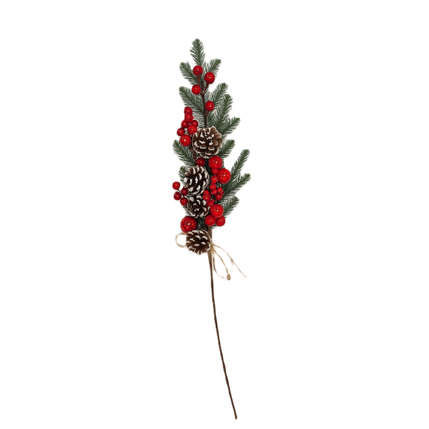 Follaje Navideño Con Cerezos Y Piñas