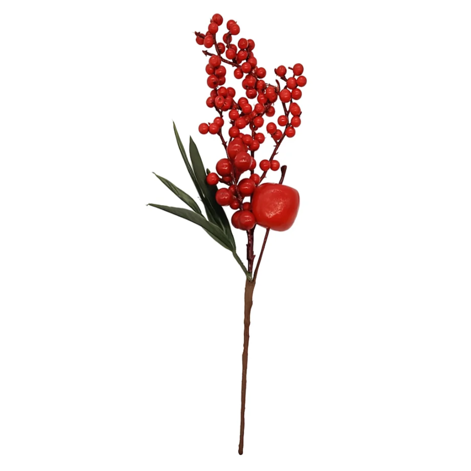 Follaje Navideño Con Manzana Roja