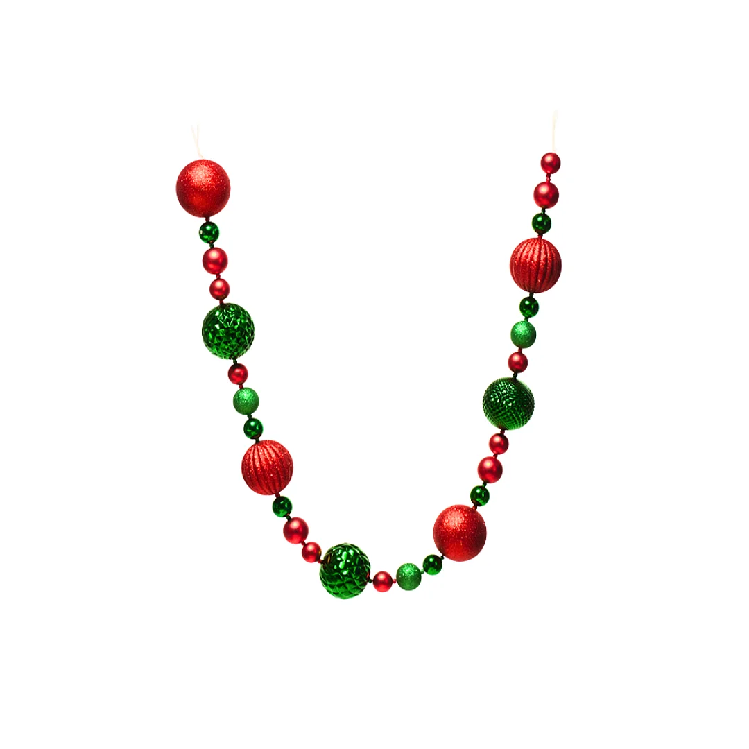 Guirnalda de Esferas Grandes Verde-Roja *180Cm