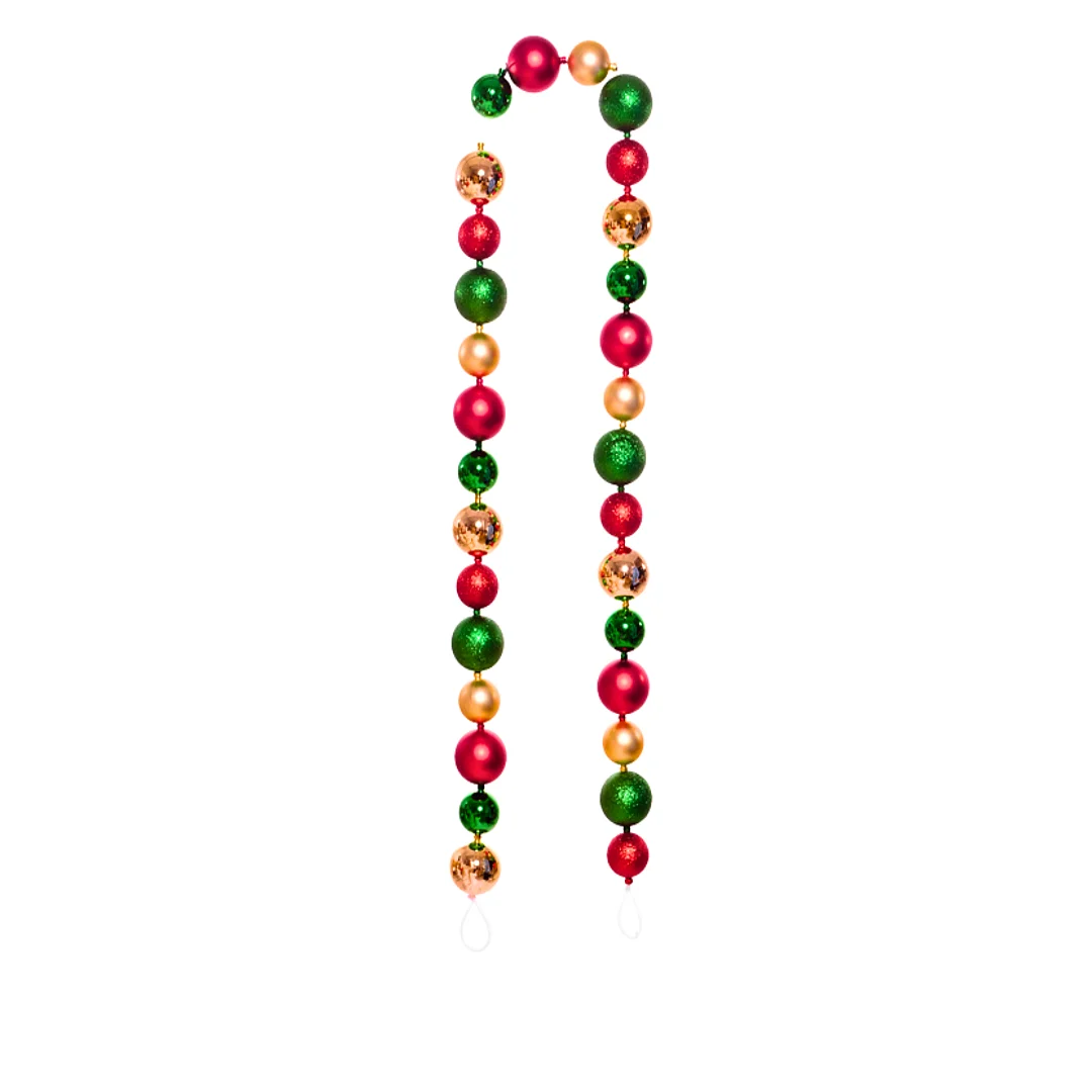 Guirnalda de Esferas Rojo-Dorado-Verde *180Cm