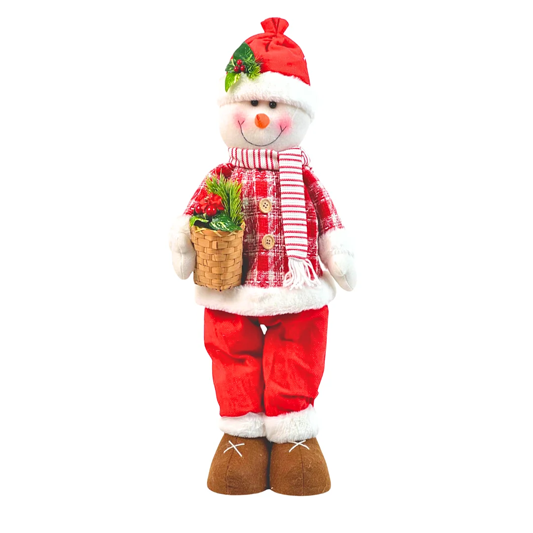 Muñeco de Nieve Parado Con Regalo Rojo