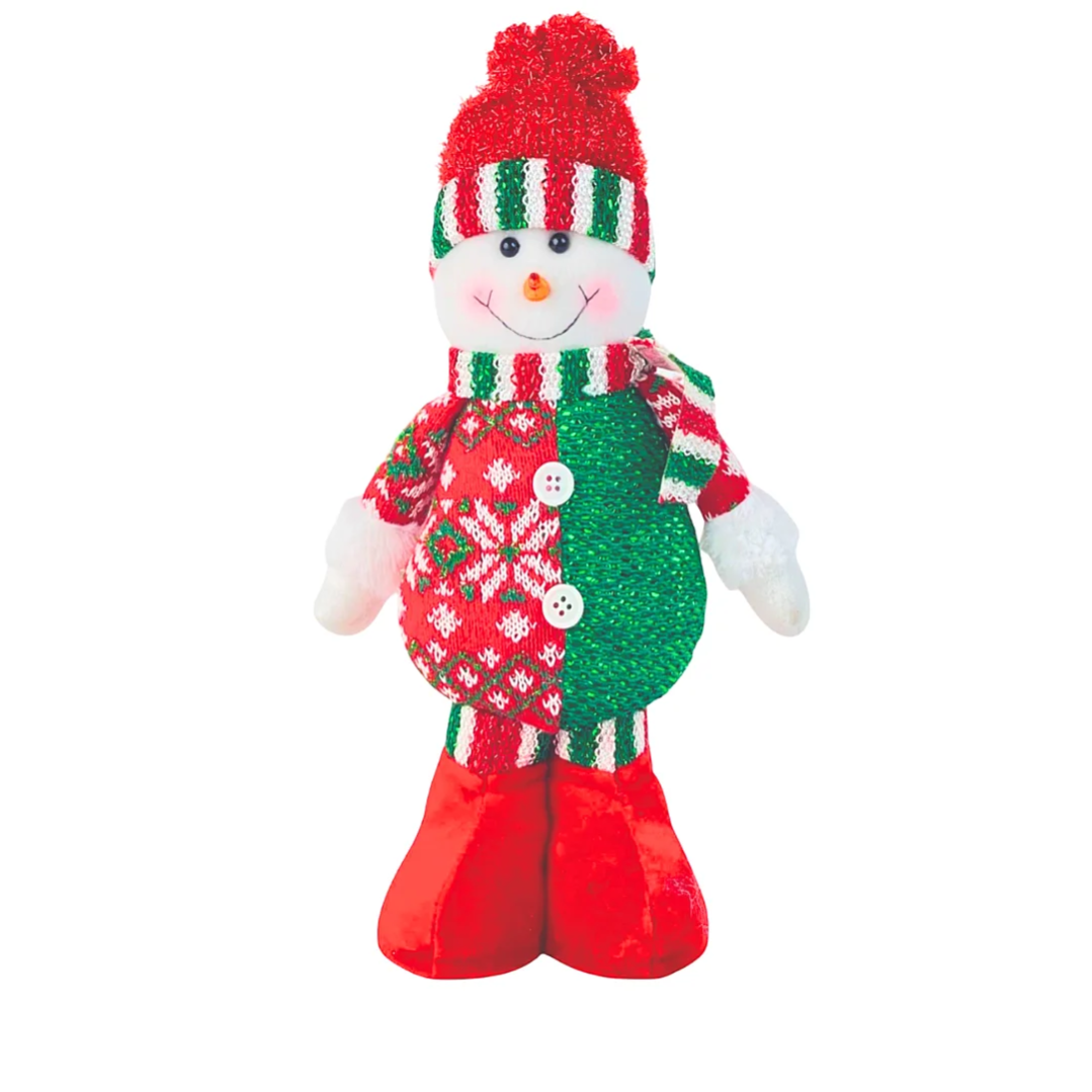 Muñeco de Nieve Parado Rojo -Verde
