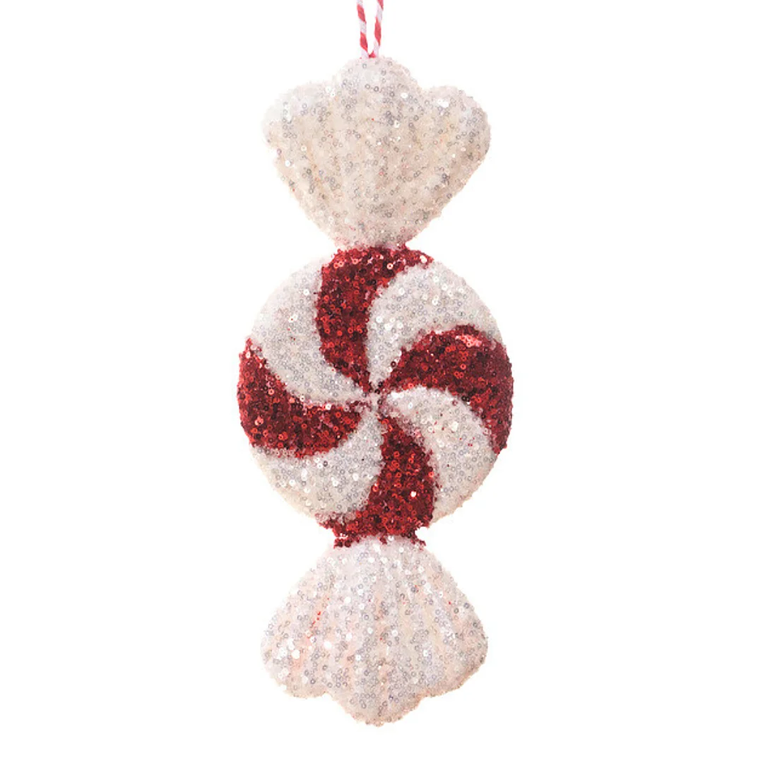 Ornamento Caramelo Rojo-Blanco