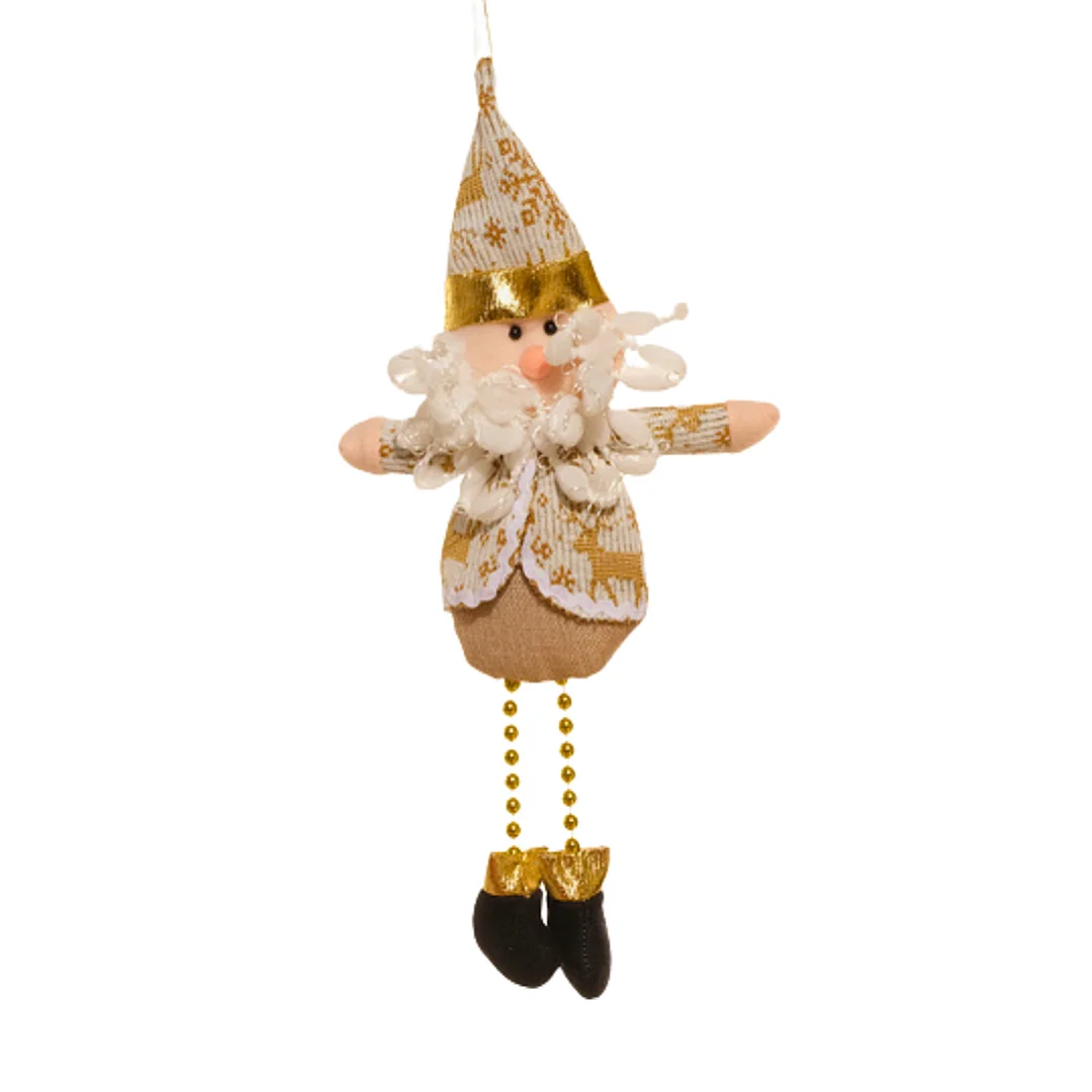 Ornamento Colgante Papa Noel de Patas Moviles Dorado