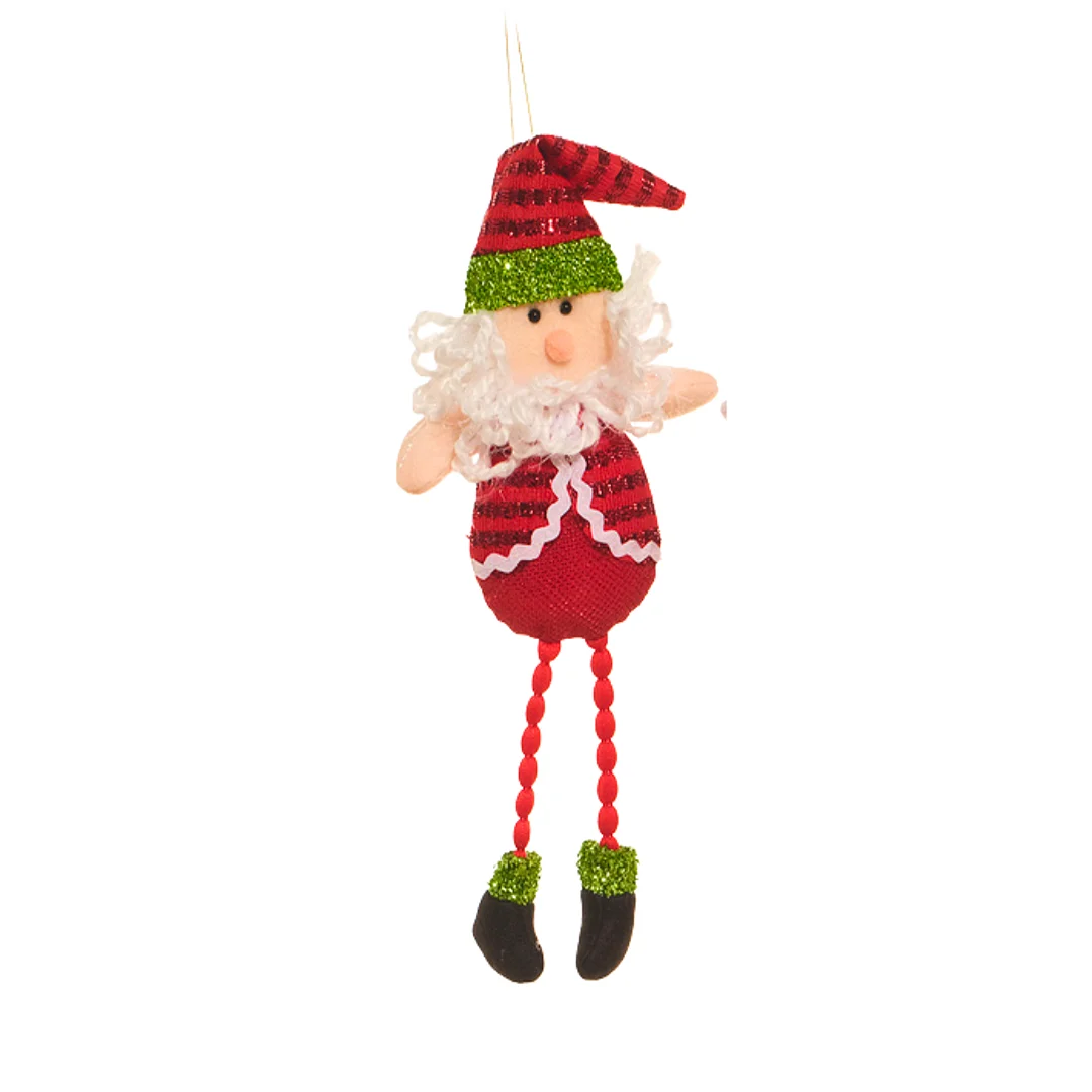 Ornamento Colgante Papa Noel de Patas Moviles Rojo