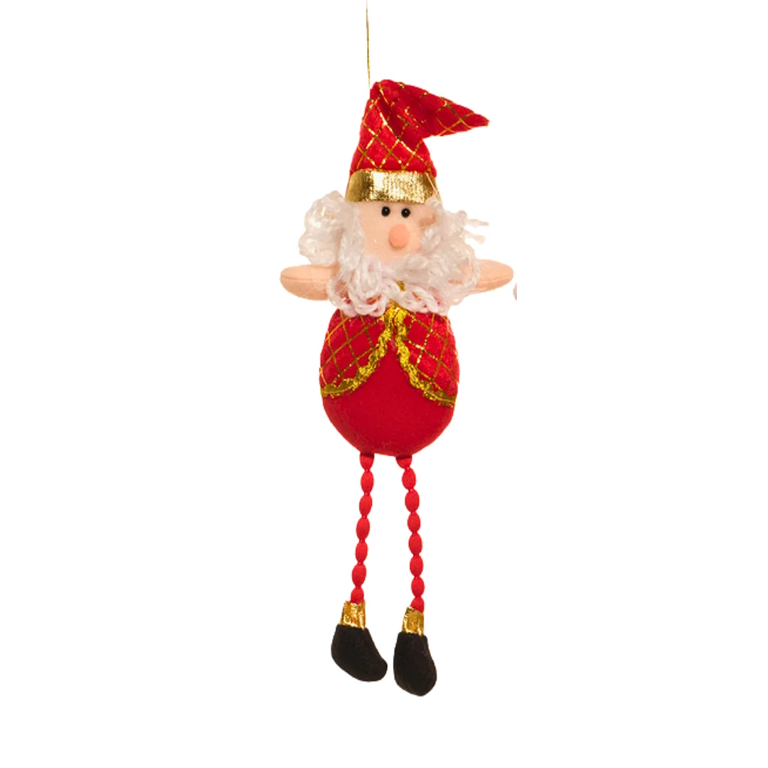 Ornamento Colgante Papa Noel de Patas Moviles Rojo
