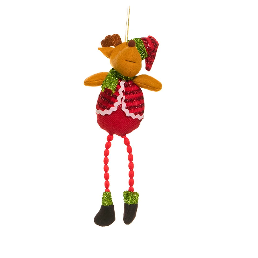 Ornamento Colgante Reno de Patas Moviles Rojo