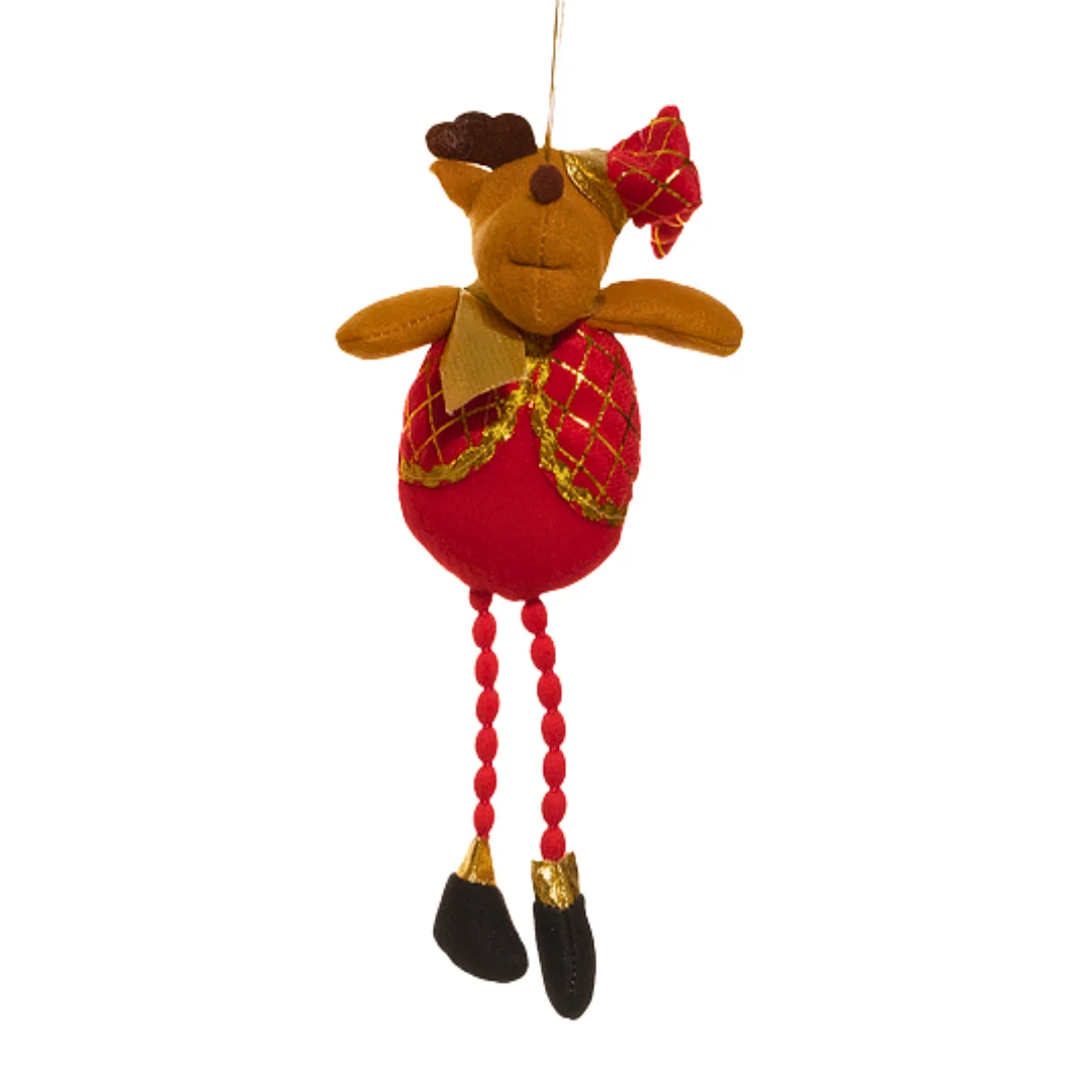 Ornamento Colgante Reno de Patas Moviles Rojo