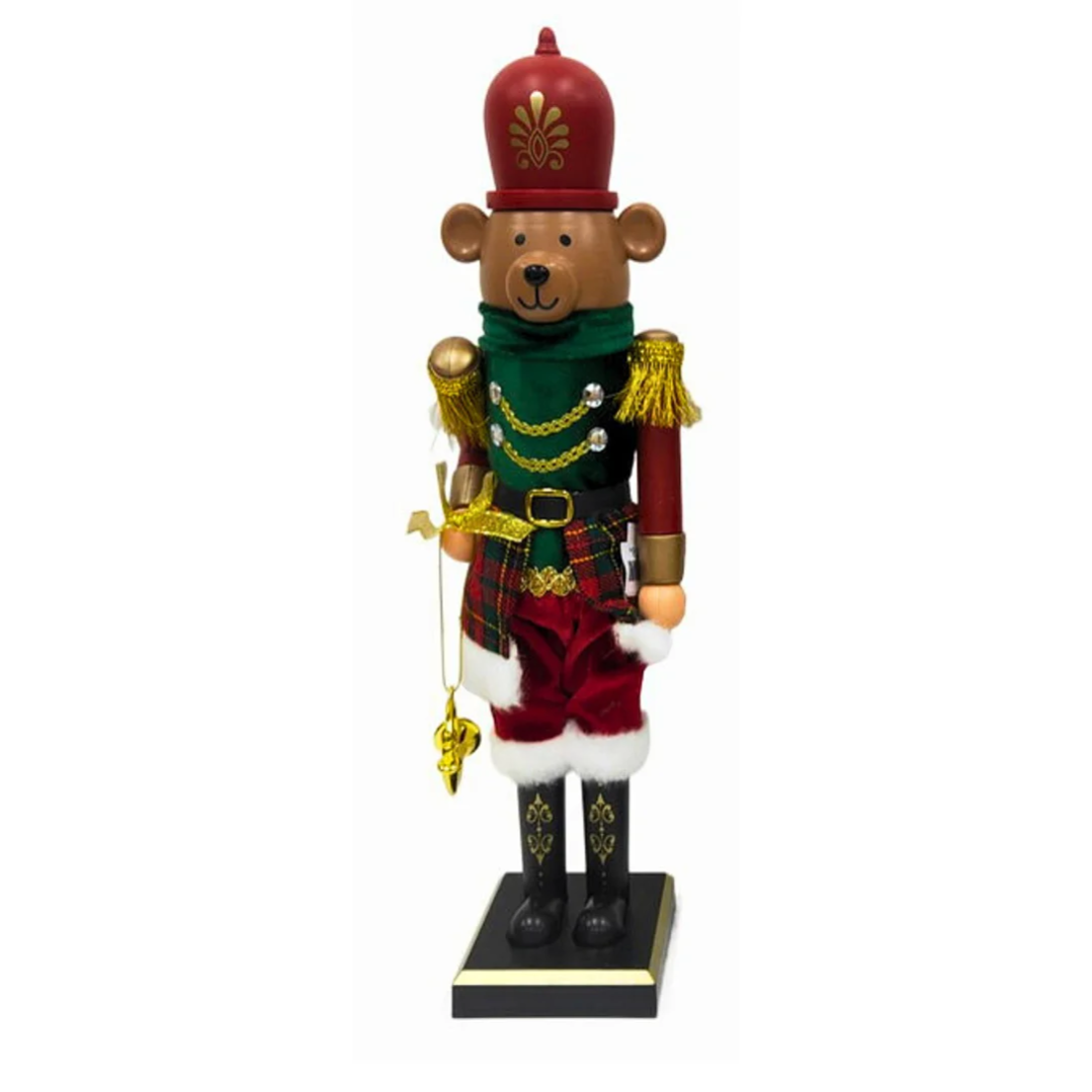 Oso Navideño Tipo Soldado Con Pitos Rojo -Verde