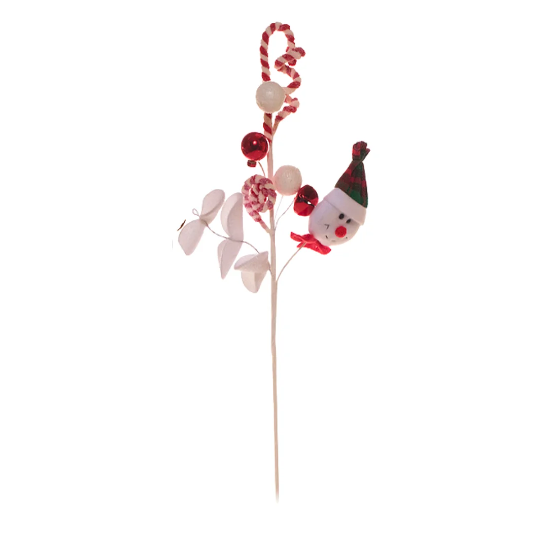 Pick Navideño Baston Caramelo Con Muñeco de Nieve