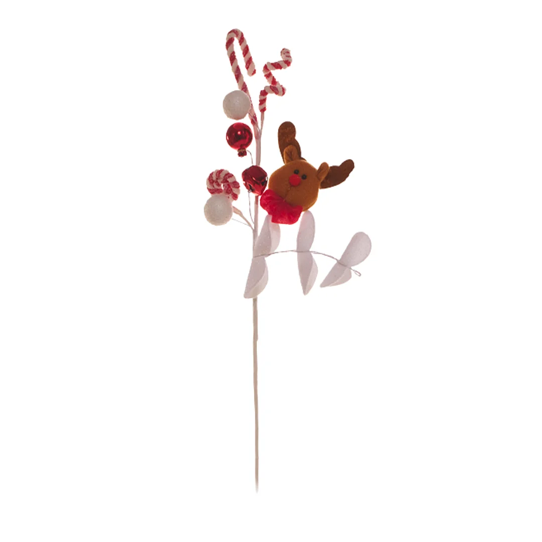 Pick Navideño Baston Caramelo Con Reno