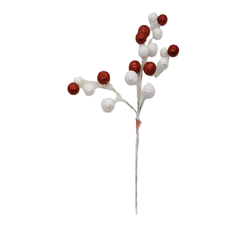 Pick Navideño Bolitas Rojo-Blanco