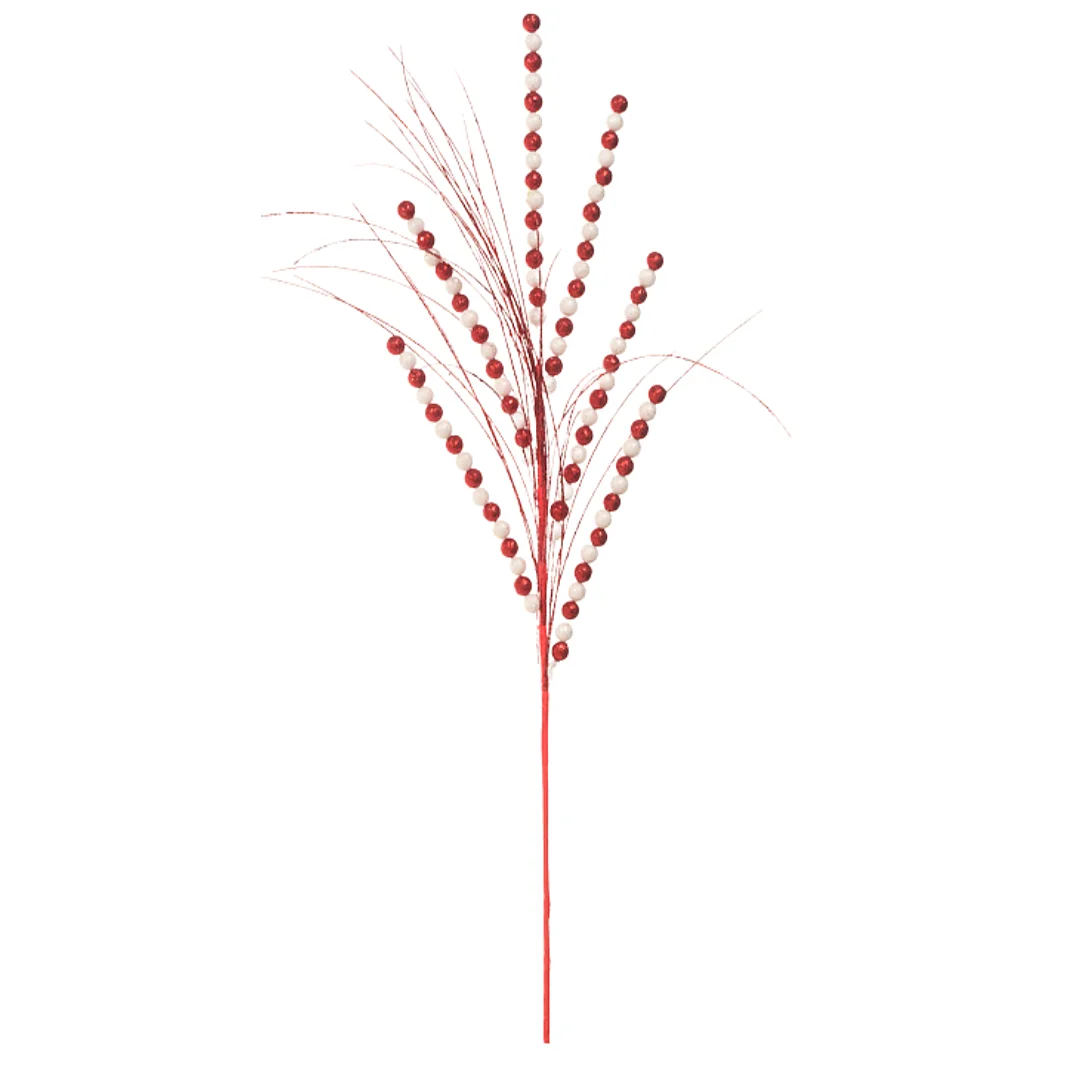 Pick Navideño Con Esferas Rojo-Blanco