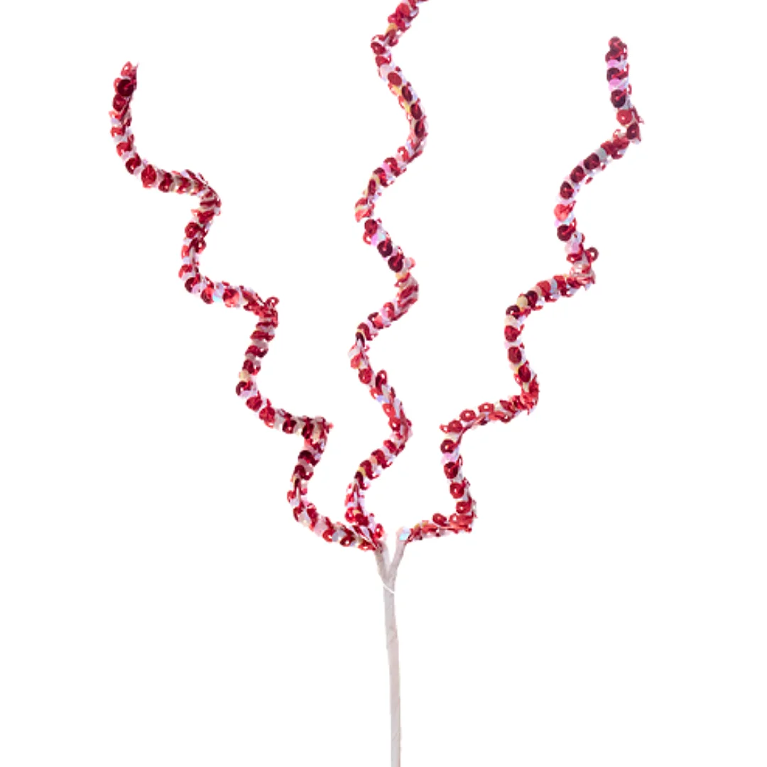 Pick Navideño Con Lentejuelas Rojo-Blanco - Image 2