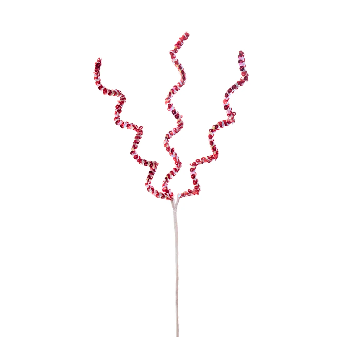 Pick Navideño Con Lentejuelas Rojo-Blanco