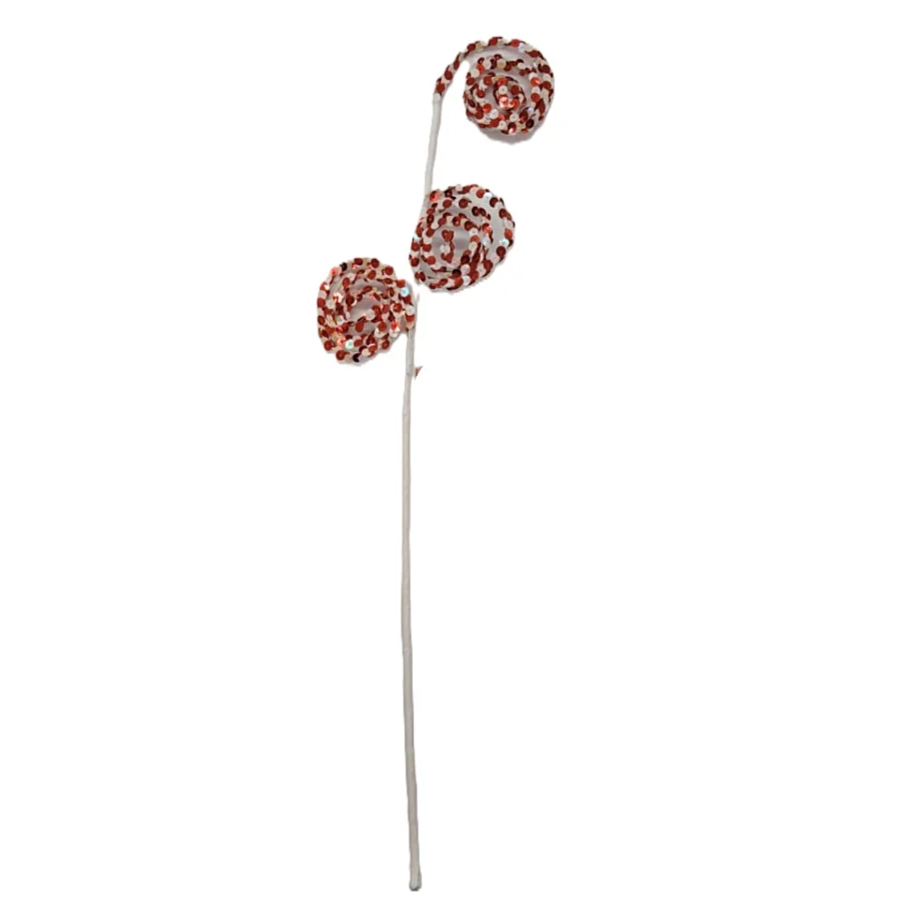 Pick Navideño Espiral Rojo -Blanco
