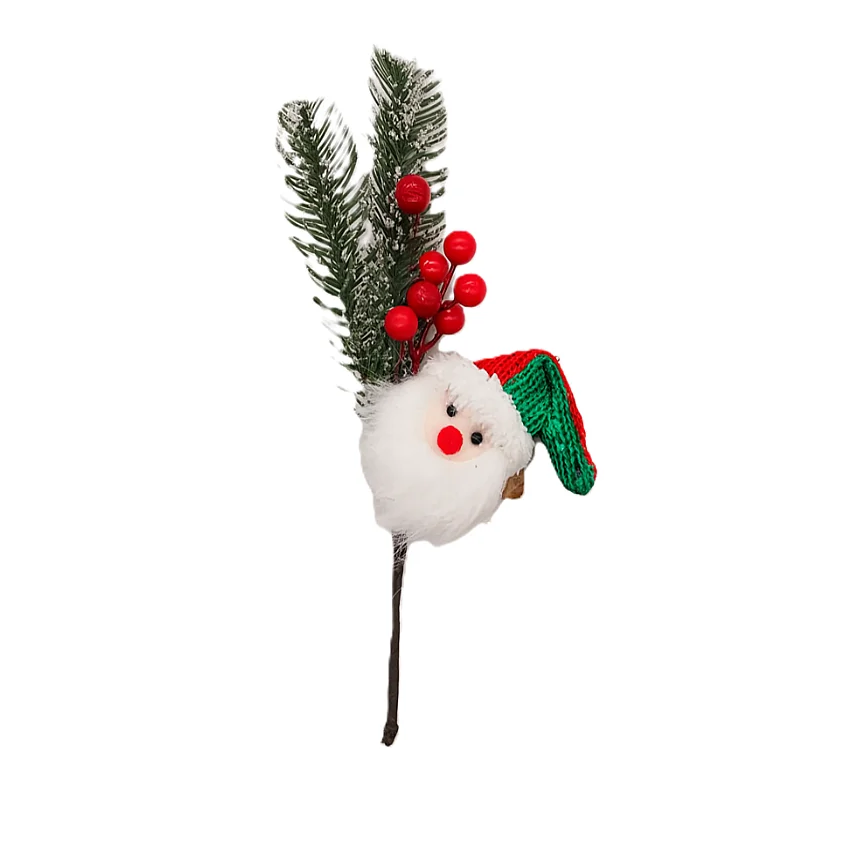 Pick Navideño Santa Con Cerezos Rojos