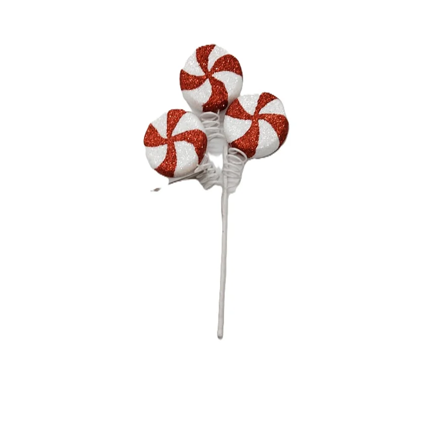 Pick Navideño Tres Dulces Con Resorte Rojo-Blanco