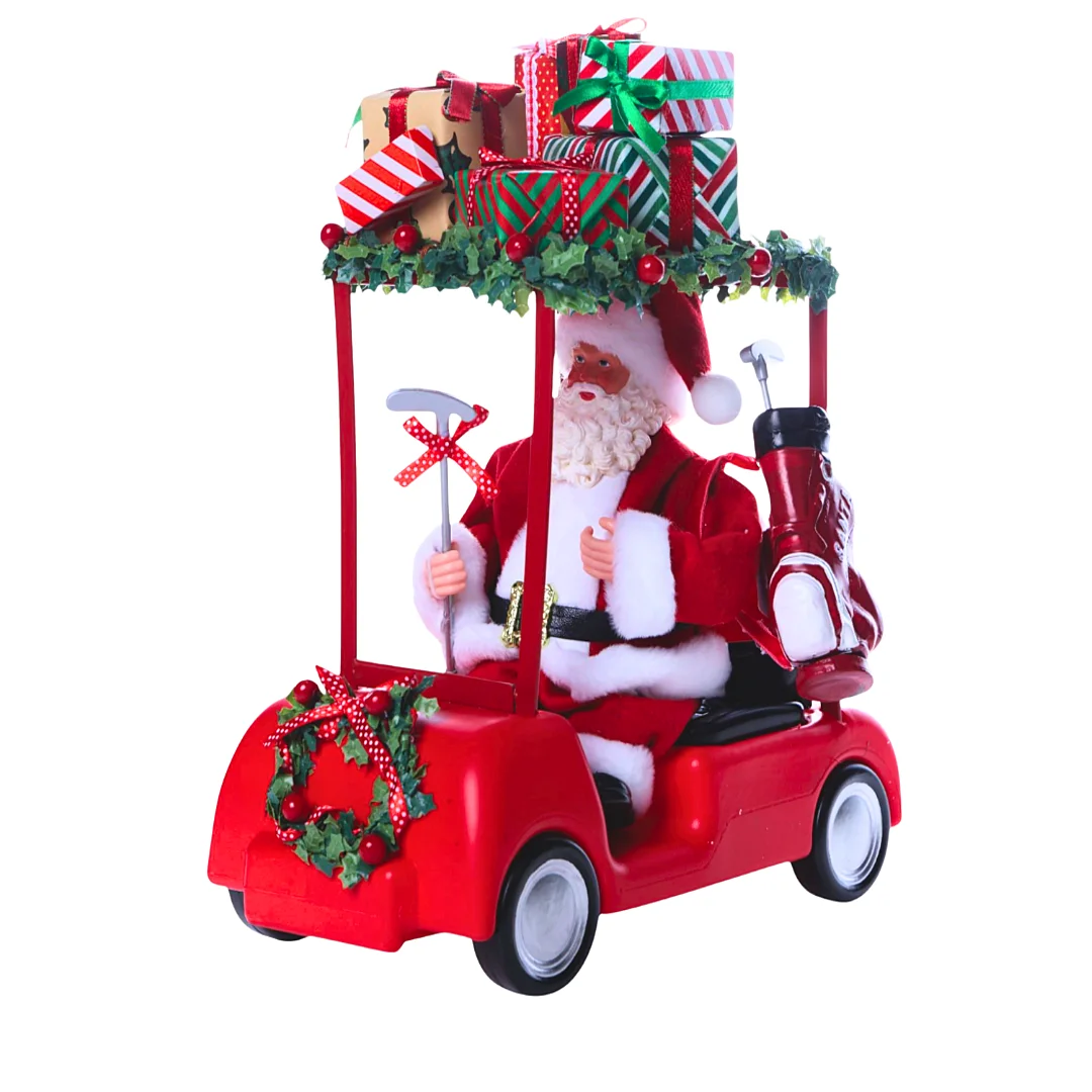Santa Claus En Carro Navideño Con Regalos