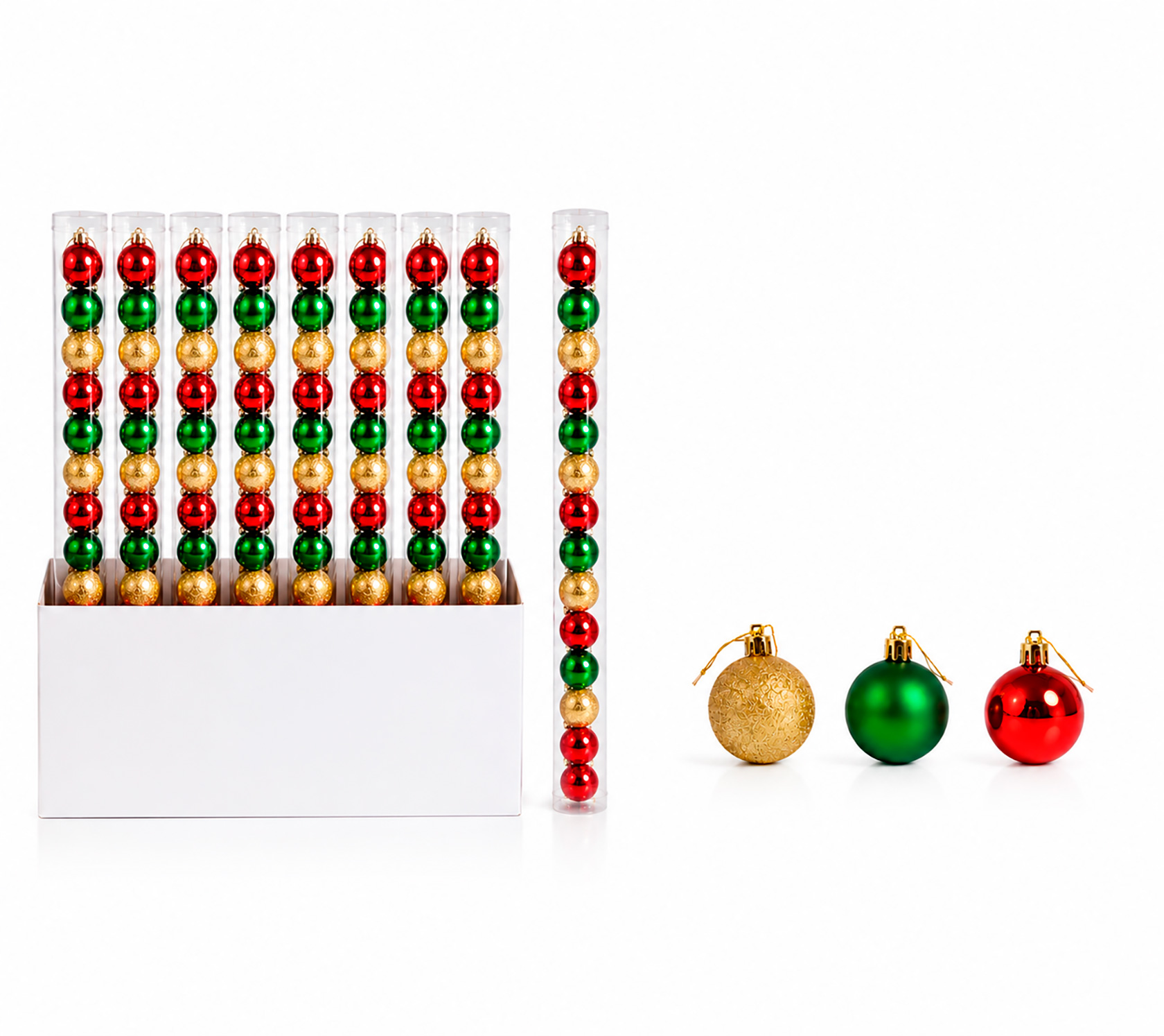 BOLA NAVIDEÑA SET/20PZ 5CM BRILLANTE ROJO