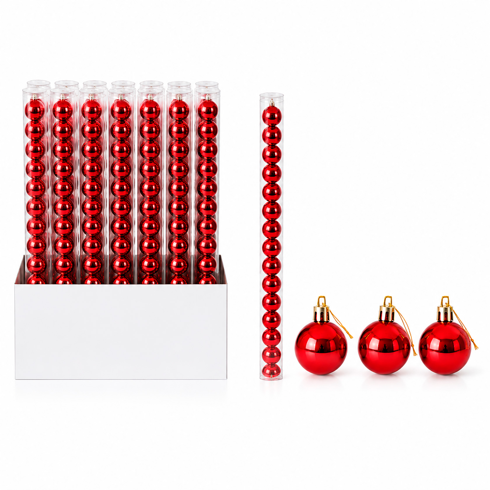 BOLA NAVIDEÑA SET/20PZ 5CM ROJO