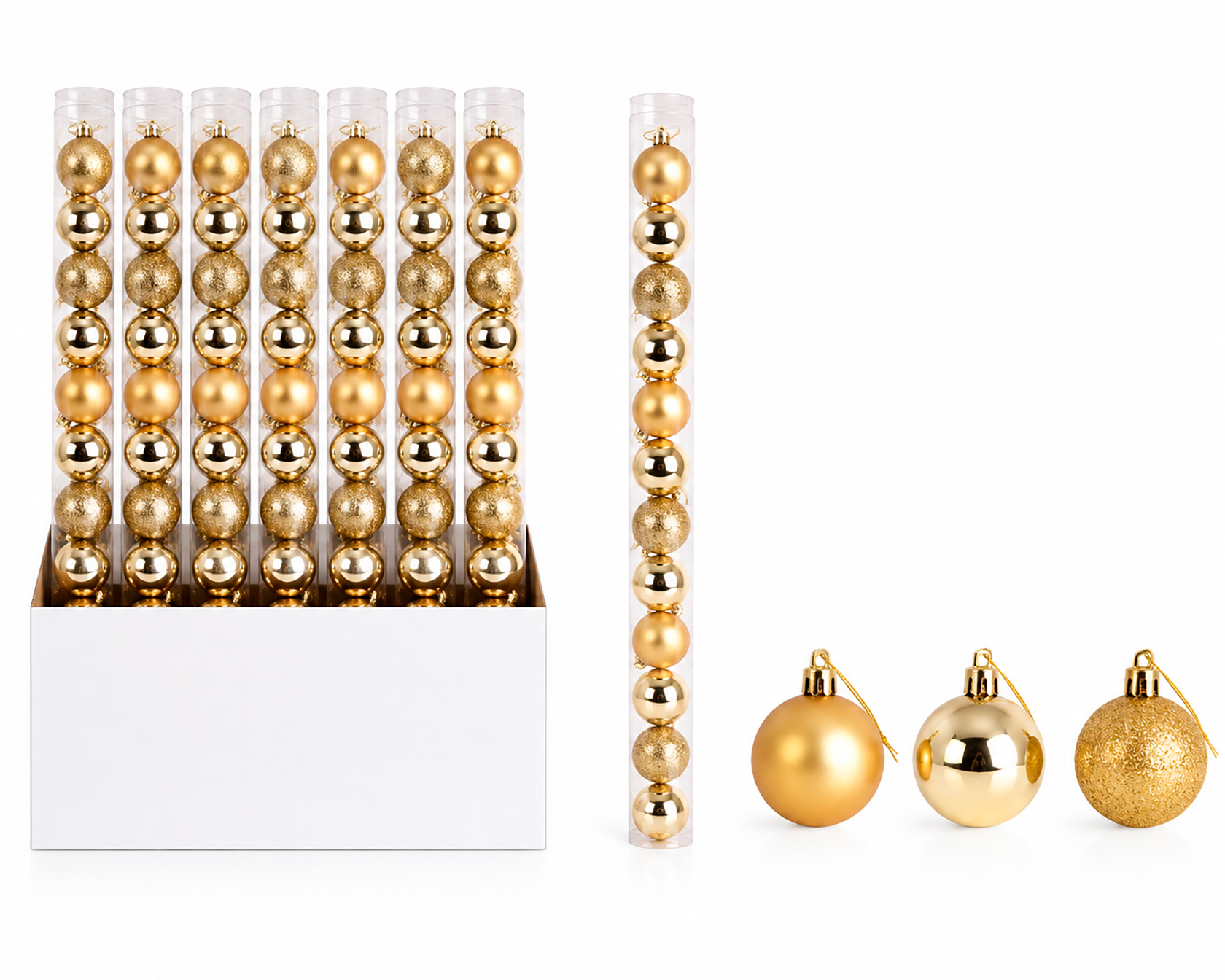 BOLA NAVIDEÑA SET/20PZ 5CM ORO MATE
