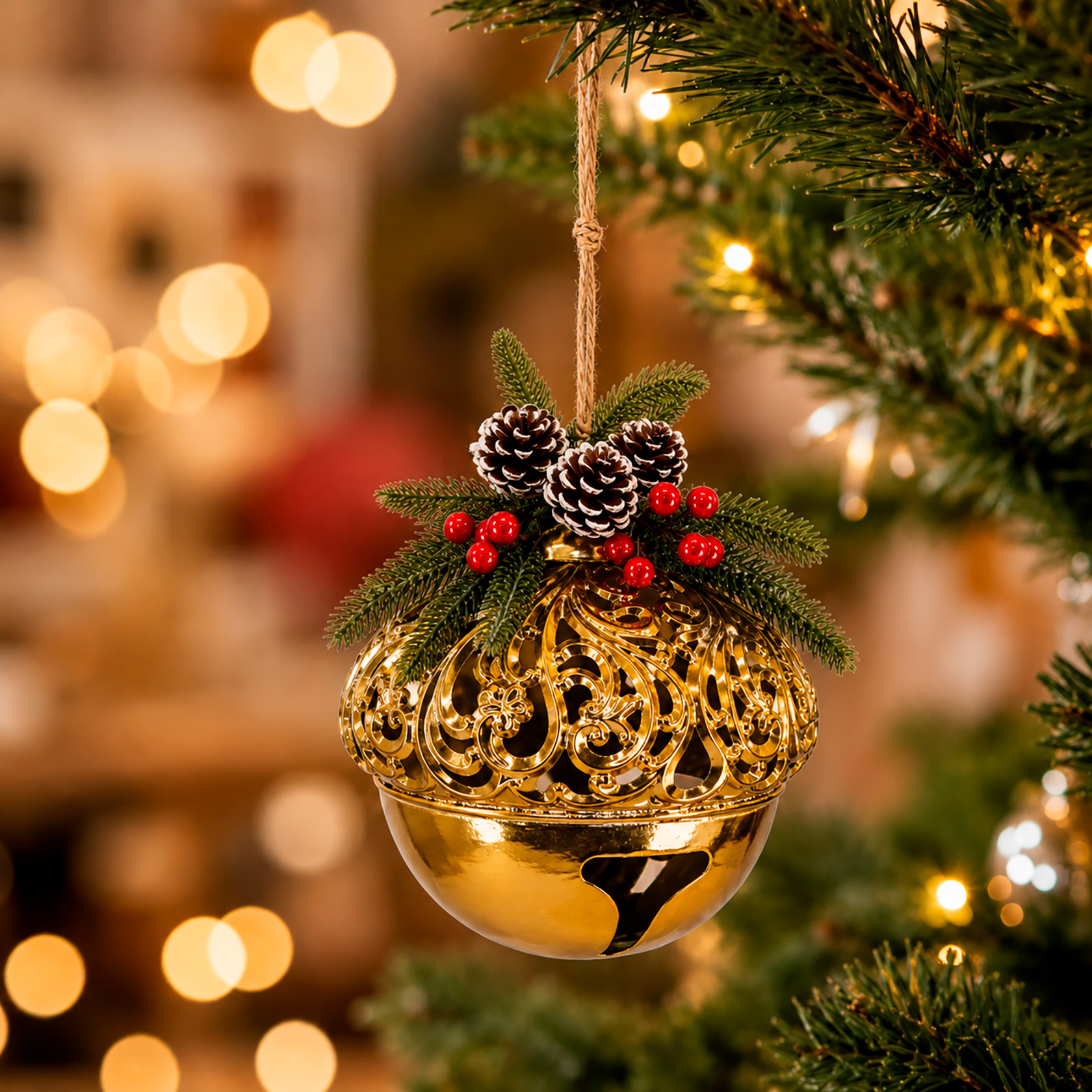 ADONRNO NAVIDEÑO PARA COLGAR ( DORADO ) - Image 2